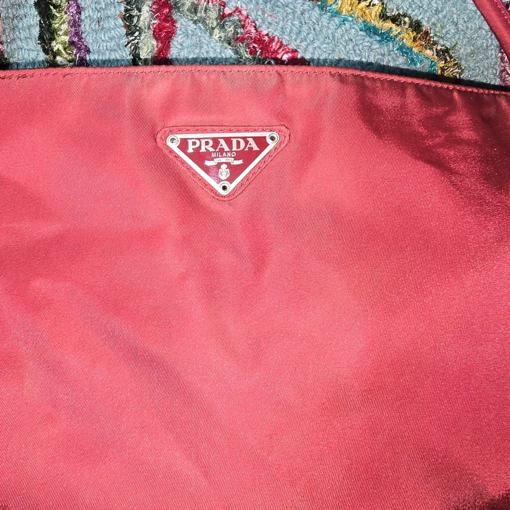 Prada Tessuto Nylon City‎ Tote Bag Purse Porpora Red W/ Authencity Cards